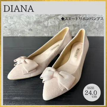 S211 새상품급 DIANA 스틸레토 리본 스웨이드 펌프스 24