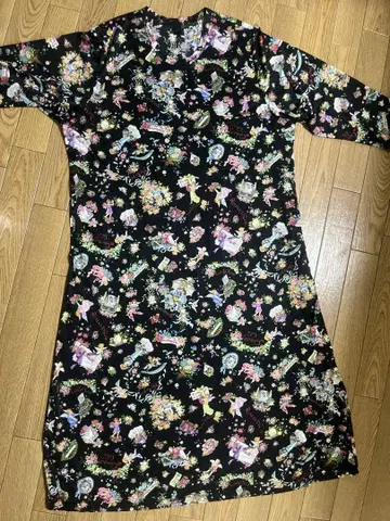 TUNIC 카모이 요코 꽃무늬 룸웨어 나이트 웨어 일본제 튜닉