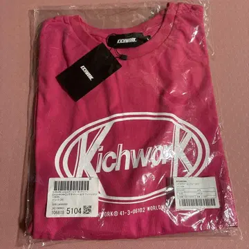 Kichwork 핑크 로고 티셔츠 L 사이즈