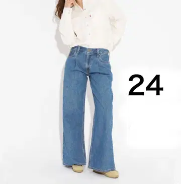 미사용 리바이스 BAGGY DAD WIDE LEG 데님 팬츠 24