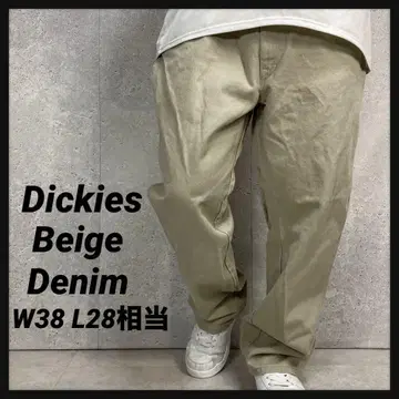 디키즈 베이지 데님 청바지 구제 의류 W38 L28 상당