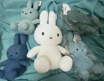 본톤토이즈 미피 봉제 인형 5개 코듀로이 데님 코튼