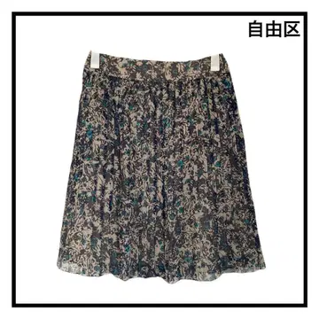 자유구 온워드 카시야마 꽃무늬 스커트 무릎 기장 올 패턴 플레어 40