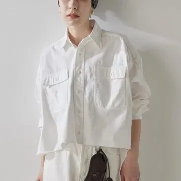 화이트 Whim Gazette 데님 셔츠