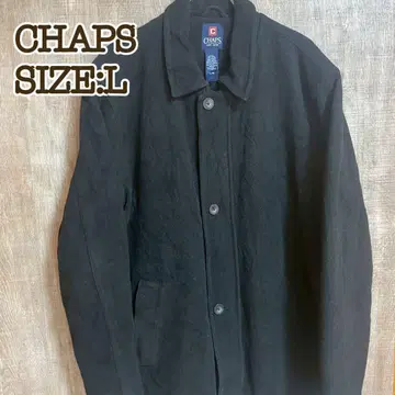 CHAPS 챕스 울 코트 블랙 검정 플라이 프론트 L