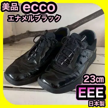 새상품급 ECCO 에코 워킹화 블랙 검정 에나멜 23 3E