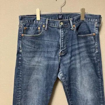 갭 데님 팬츠 (34인치 L 상당) 스트레이트 인디고 블루