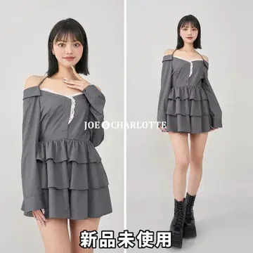 다리치 darich 오프숄더 홀터넥 미니 원피스 GRY FREE