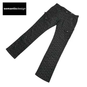 semantic design 다이아몬드 체크 카고 팬츠