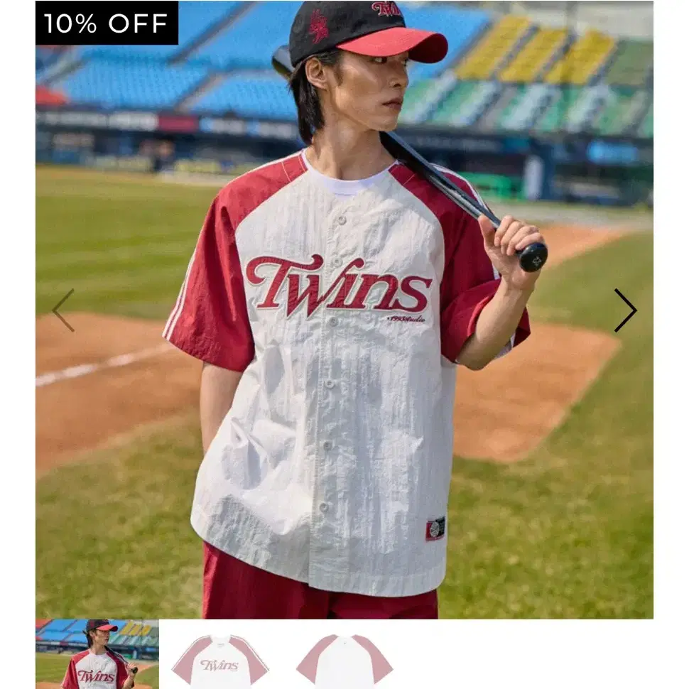 【1993studio】[LG TWINS] PIGMENT BASEBALL GRAPHIC T-SHIRT LGTwins x 1993 Studio] Baseball Woven Uniform Shirt Red on