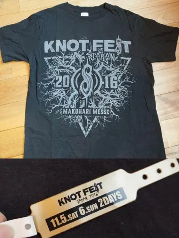 밴딩 티셔츠 slipknot 블랙 KNOT FEST JAPAN 2016