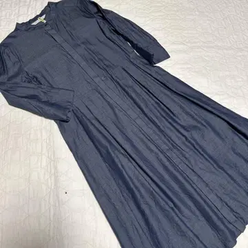 다마 컬렉션 밴드 카라 롱 셔츠 원피스 15호