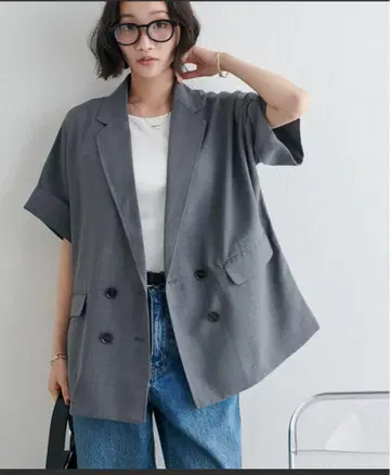 미사용 새상품 DISCOAT 테크 린넨 반팔 셔츠 자켓 [웹 한정판]