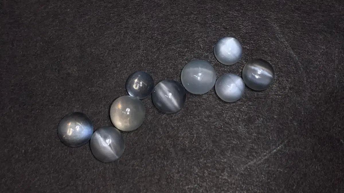 No. 69 Natural Blue Cat's Eye Moonstone Cabochon 9 pcs/Star Meteorite Treasure Island