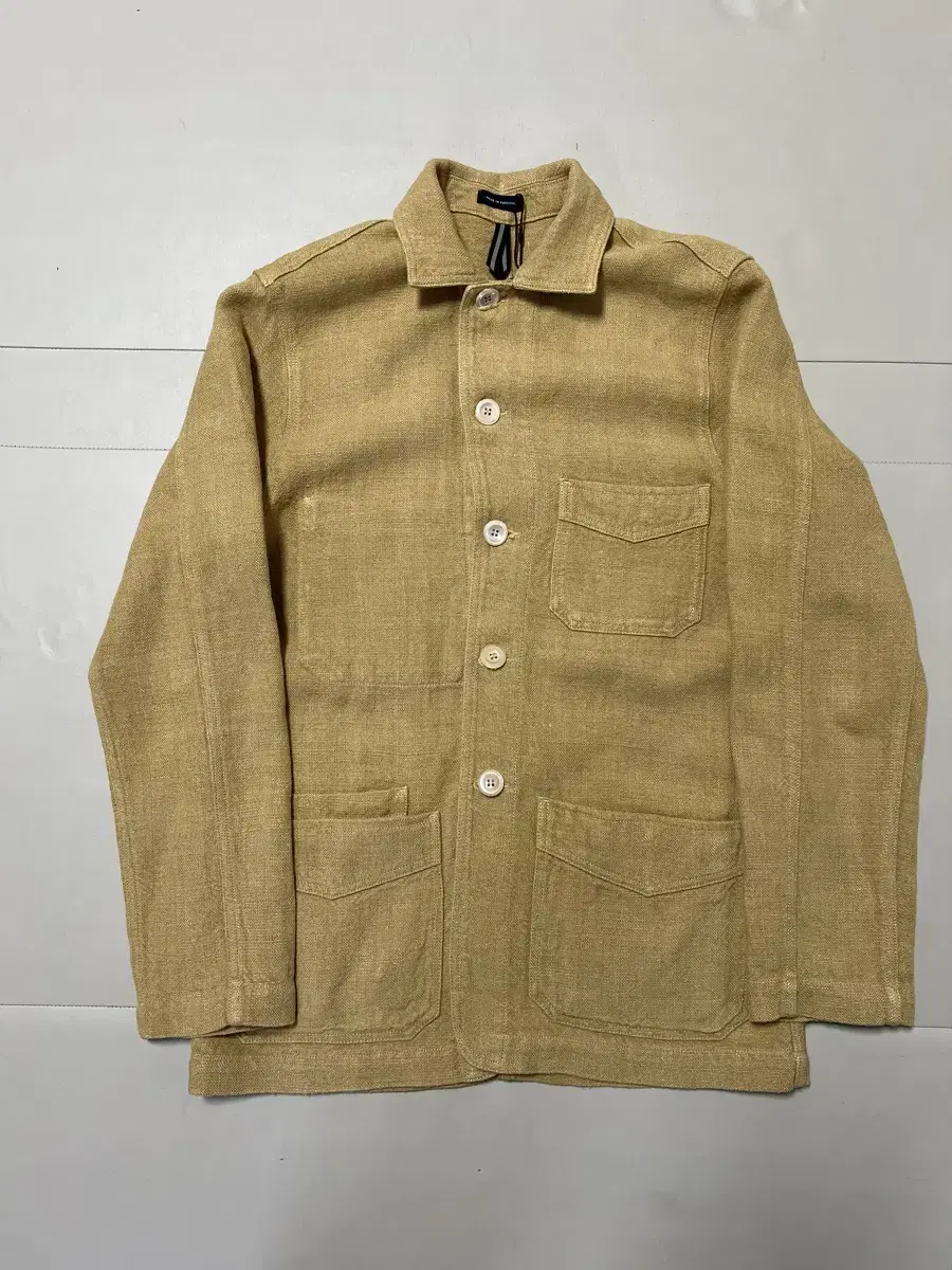 Drake's Heavy Linen Chore Jacket Sand 38