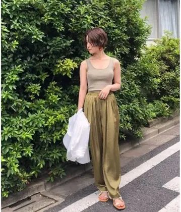 todayful 실크 트러프 팬츠 새틴 팬츠