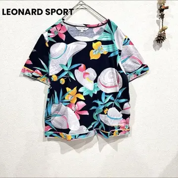 LEONARD SPORT 상의 꽃무늬 티셔츠 밀짚모자 42