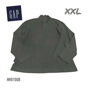 90s USA GAP 프론트 오픈 스탠드 카라 긴팔 2XL 카키