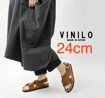 미사용 새상품 vinilo 스웨이드 샌들 모카 24cm