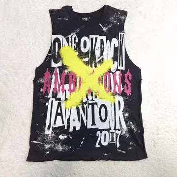 ONE OK ROCK 2017 AMBITIONS 슬리브리스 티셔츠 M
