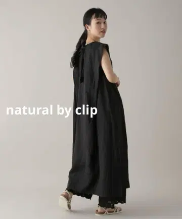 natural by clip 린넨 턱 슬리브 원피스