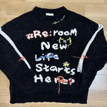 [미사용에 가까운] #Re:room 리룸 / 로고 몰 니트 M