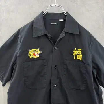 FREAK'S STORE 프릭스 스토어 자수 워크 셔츠 블랙 토라후쿠