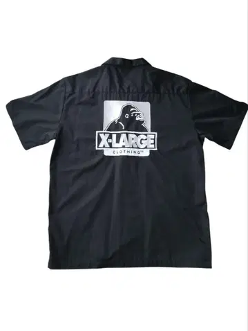 X-LARGE 고릴라 로고 남성용 반팔 셔츠 블랙 XL 사이즈 워크 셔츠