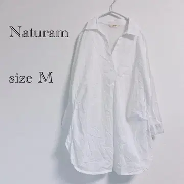 a458 나츄람 블라우스 사이드턱 화이트 체형 커버 넉넉한 M 면