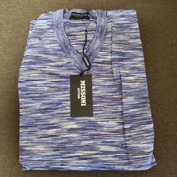 MISSONI 보라색 스트라이프 V 넥 룸웨어 M