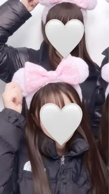 미키 귀 머리띠 핑크 리본 포함