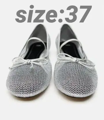 [미사용 새상품] 자라 여성용 플랫슈즈 37(24cm) 실버