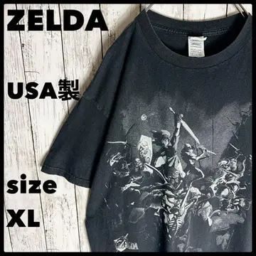 00s 젤다의 전설 게임 티셔츠 USA제 ZELDA 블랙 XL 구제 의류