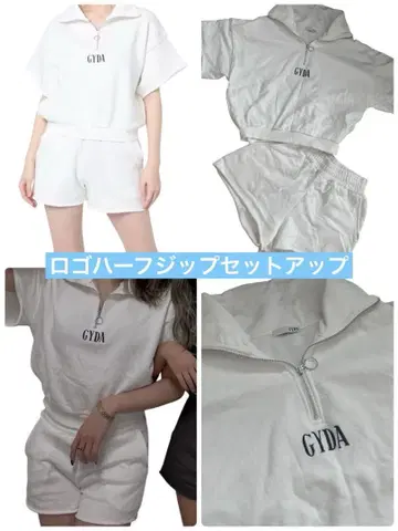 [미사용에 가까운] GYDA 제이다 로고 하프 지퍼 셋업
