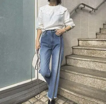 AMERI ZIPPER STRAIGHT DENIM 데님 아지메