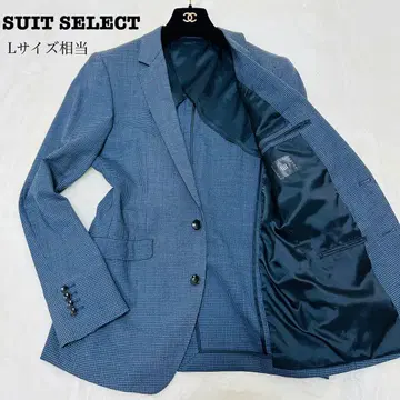 SUIT SELECT 체크 무늬 테일러드 자켓 L 사이즈 상당 네이비