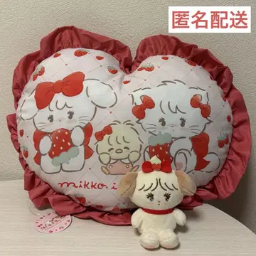 mikko characters 딸기 마스코트 봉제 인형 하트 모양 프릴