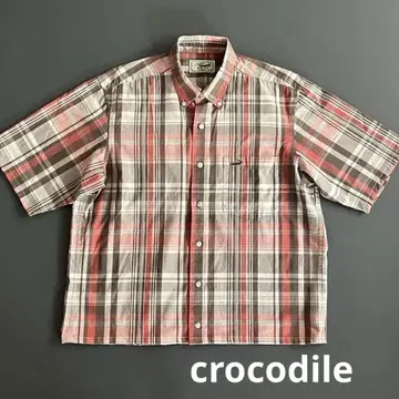 크로커다일 crocodile 체크 셔츠 짧은 기장 시티 보이 박스