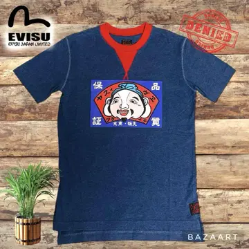 EVISU 에비수 티셔츠 카모메 에비스 빨간색 레드 네이비 새상품급