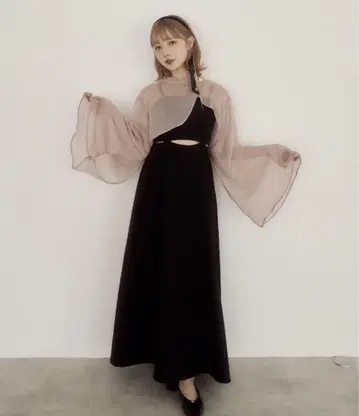 mellowneon [아리스 콜라보] 콜라보 시어 블라우스 원피스 세트