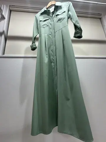 민트 그린 셔츠 원피스