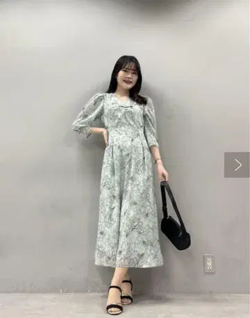 내추럴 꾸뛰르 선화 자카드 원피스 민트