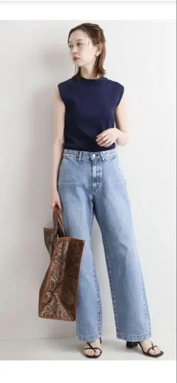 IENA 소프트 배기 데님 팬츠