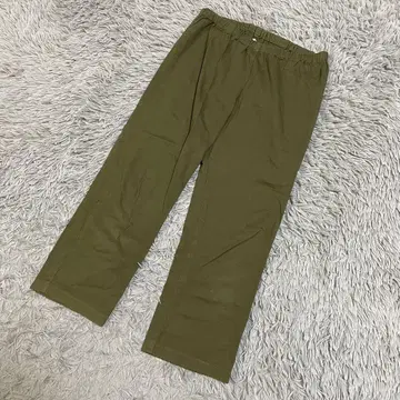 Tumugu  코튼 라이트 치노 테이퍼드 팬츠 카키 허리 밴딩