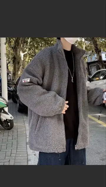 그레이 보아 자켓 플리스 자켓