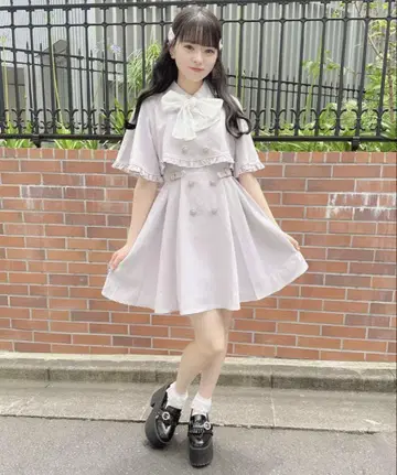ROJITA 사이드 벨트 케이프형 원피스 지뢰계 양산형 스나계