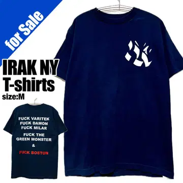 IRAK NY 가슴 로고 백 프린트 티셔츠 M