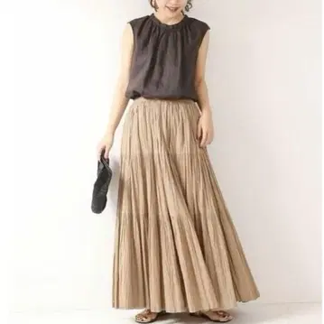 티어드 플레어 스커트 베이지 스픽 앤 스팬 size36