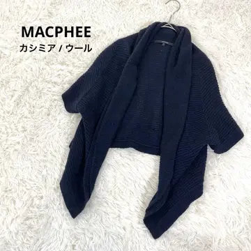 맥피 MACPHEE 캐시미어 가운 겉옷 숏 기장 비대칭