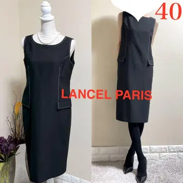 새상품급! 란셀 LANCEL 스타일 미인 스티치 원피스 블랙 L 연중무휴
